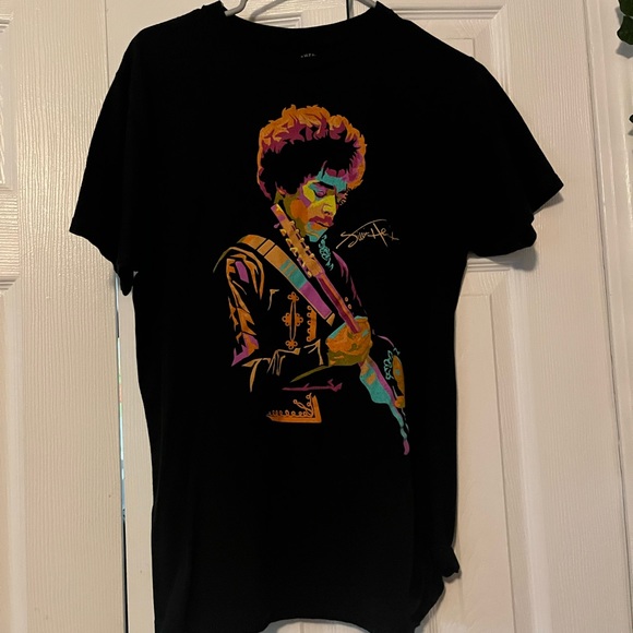 Jimi Hendrix Tee Shirt womens Size M Black/Neon Vintage EUC Host Pick 9/20/23 - Picture 2 of 5